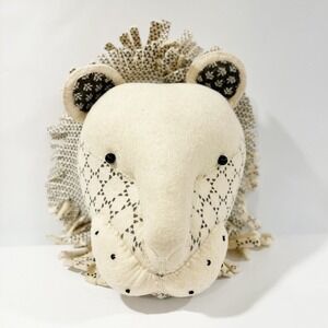 Fiona Walker Lion Head Mount Cream Felted Wool Childrens Wall Hanging Decor